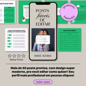 Insta Posts: Transforme Seu Instagram Com 50 Modelos Prontos e Personalizáveis